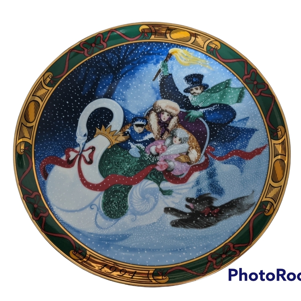 Royal Copenhagen 1994 The Sleigh Ride Plate